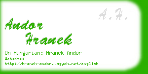 andor hranek business card